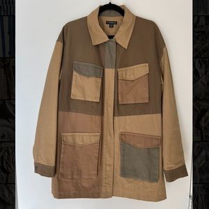 Colour block utility/military jacket